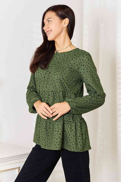 Long Puff Sleeve Polka Tiered | Top