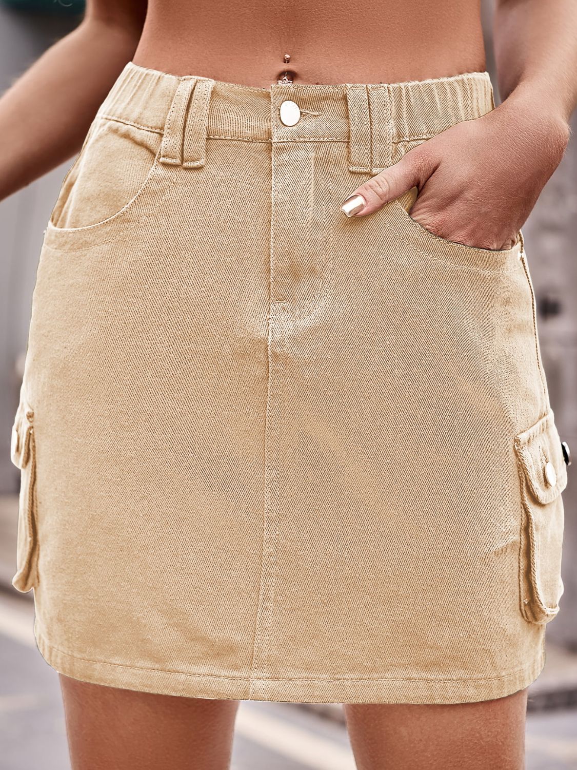 Denim Cargo | Mini Skirt