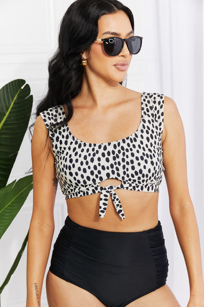 Spotty Crop Top and Ruched Bottoms | Swimwear Set