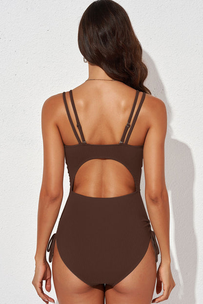 Tied Cutout Plunge | One-Piece Swimsuit