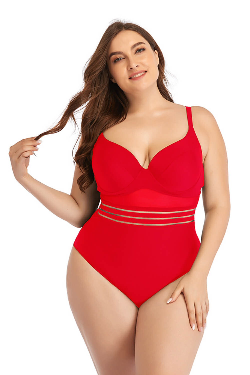Spliced Mesh Tie-Back | One-Piece Swimsuit