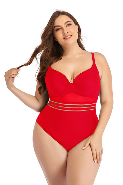 Spliced Mesh Tie-Back | One-Piece Swimsuit