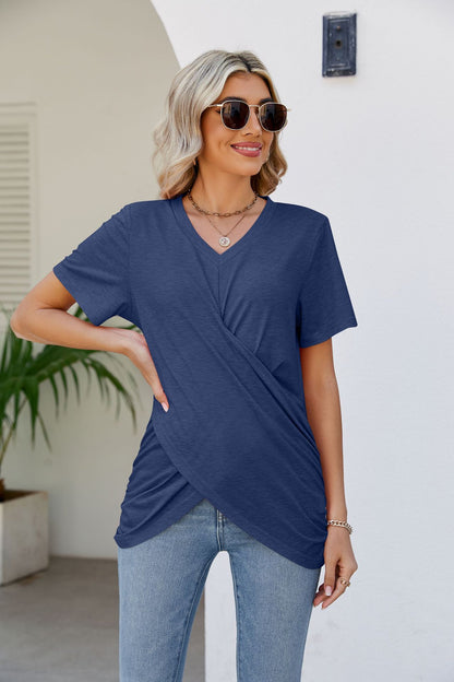 V-Neck Crisscross Short Sleeve | Tee