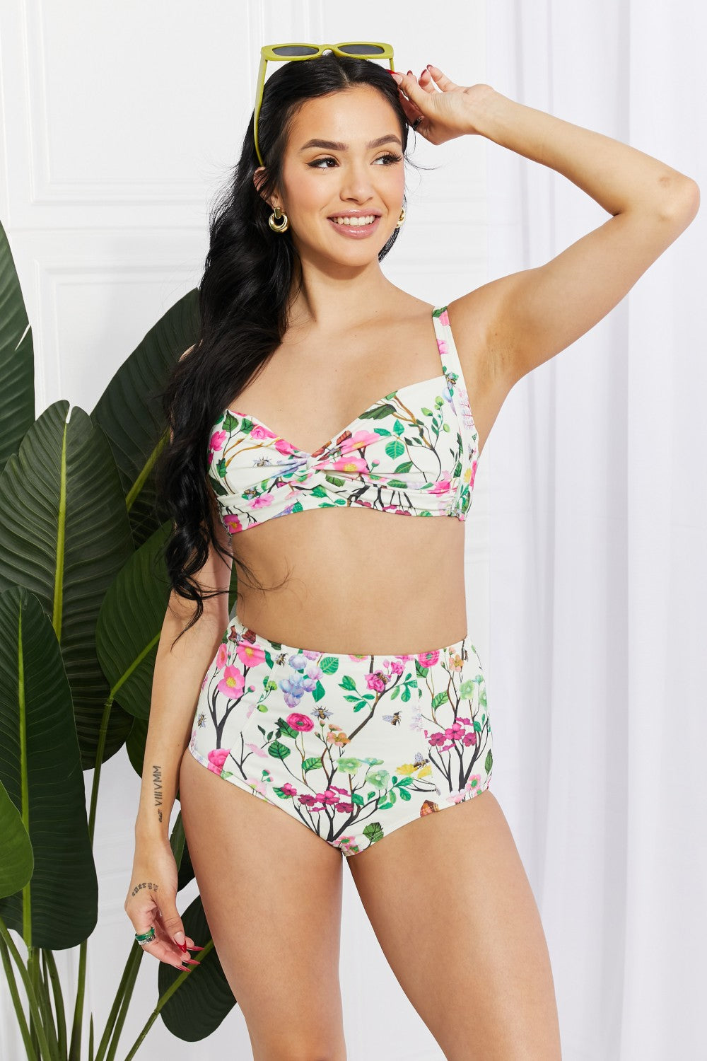 Creamy Floral Twist High-Rise | Bikini