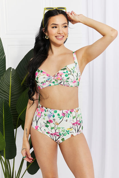 Creamy Floral Twist High-Rise | Bikini