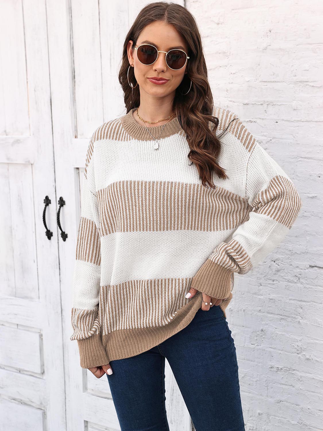 Round Neck Drop Shoulder | Sweater