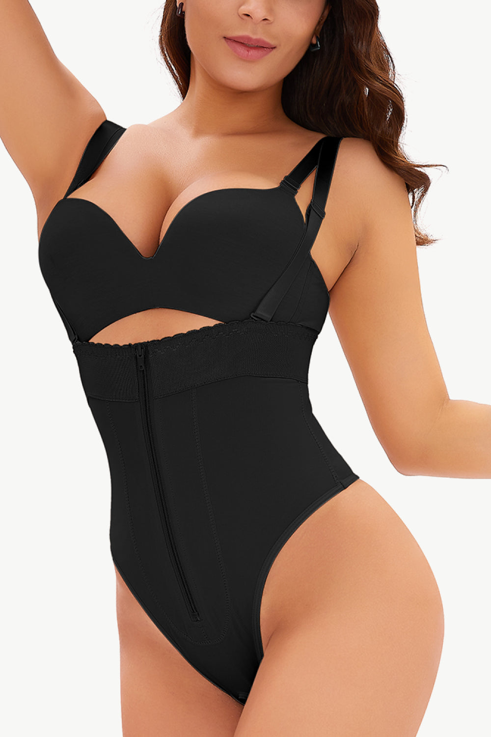 Adjustable Strap Zip-Up | Shaping Bodysuit