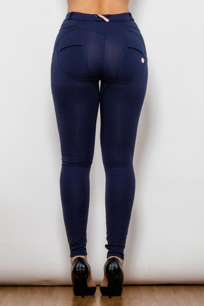 Comfy Huggers Deep Navy Buttoned Skinny Long | Jeans