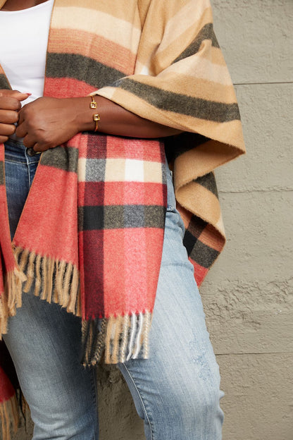 Plaid Shawl Poncho | Cardigan