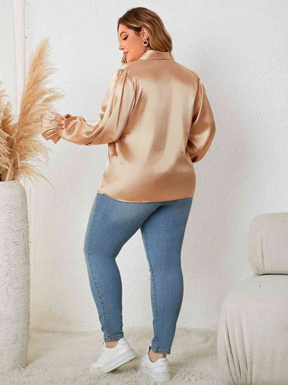 Surplice Neck Flounce Sleeve | Blouse