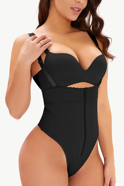 Adjustable Strap Zip-Up | Shaping Bodysuit