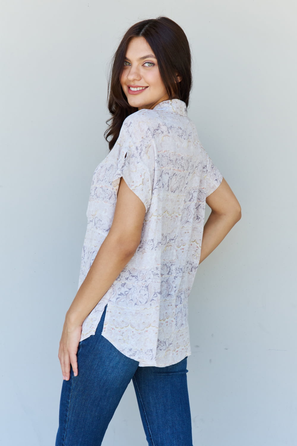Floral Paisley Printeded Twist Tunic | Top