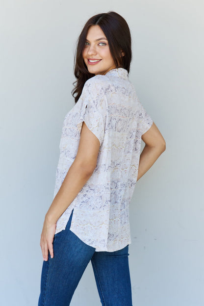 Floral Paisley Printeded Twist Tunic | Top