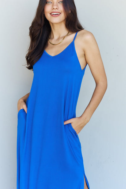 Cami Side Slit in Royal Blue | Maxi Dress