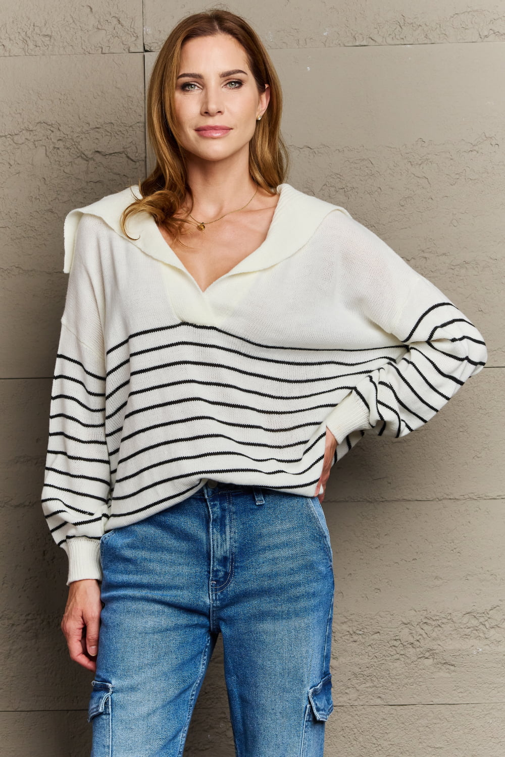 Striped Oversized Knit | Top