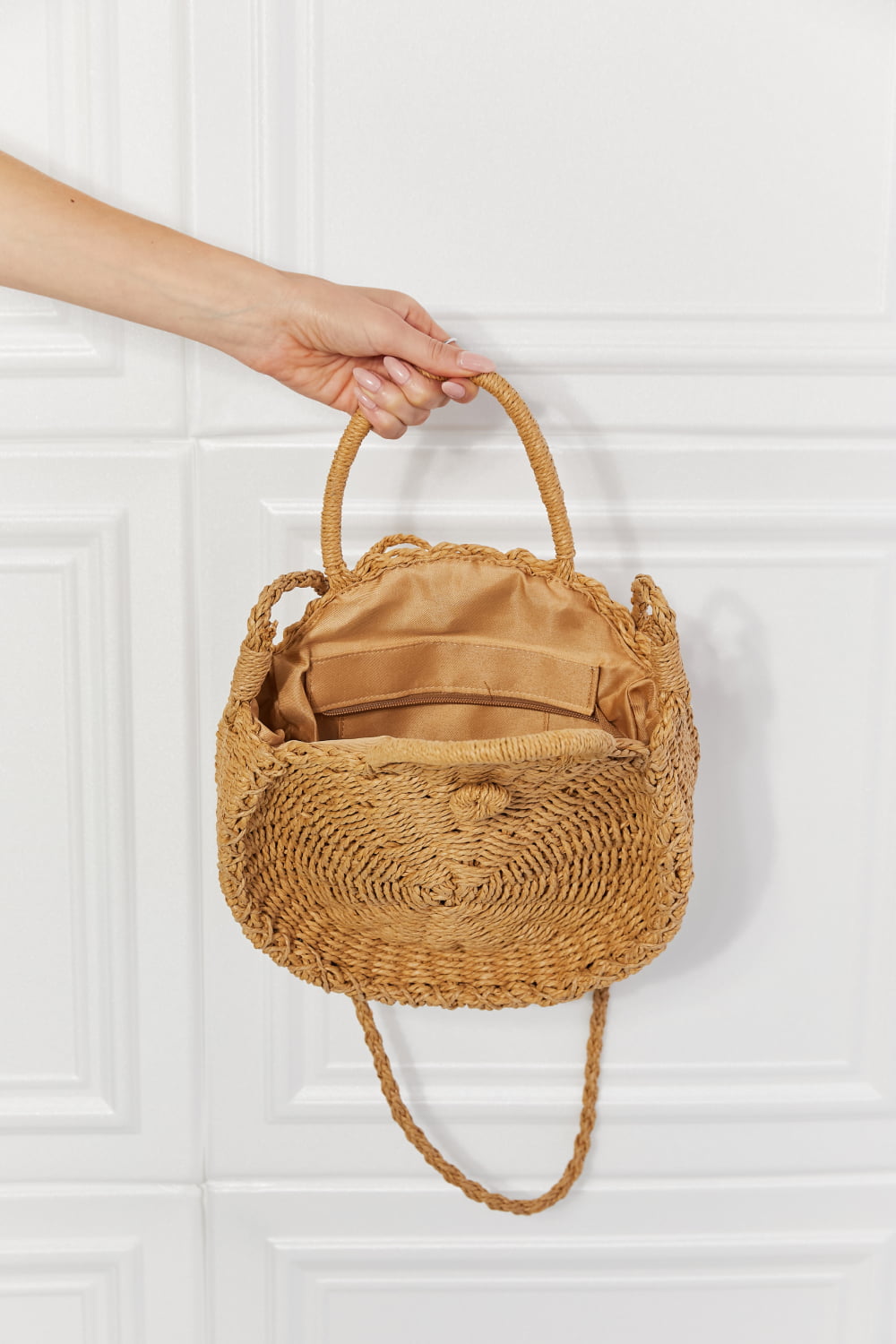 Caramel Rounded Rattan | Handbag