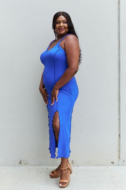 Cobalt Blue Notch Neck | Maxi Dress