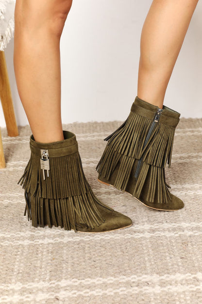 Tassel Wedge Heel Ankle | Booties