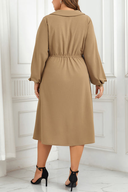 Surplice Neck Long Sleeve Midi | Dress