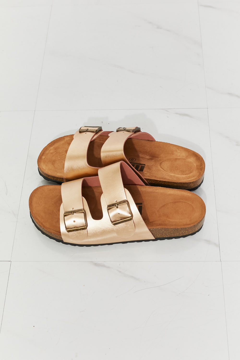 Double-Banded Gold | Slide Sandal