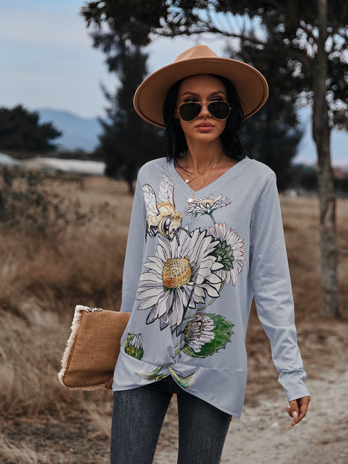Bees N’ Me V-Neck Long Sleeve | Tee
