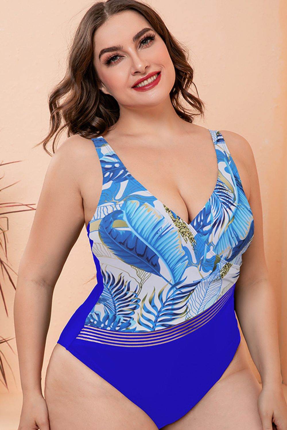 Two-Tone Plunge | One-Piece Swimsuit