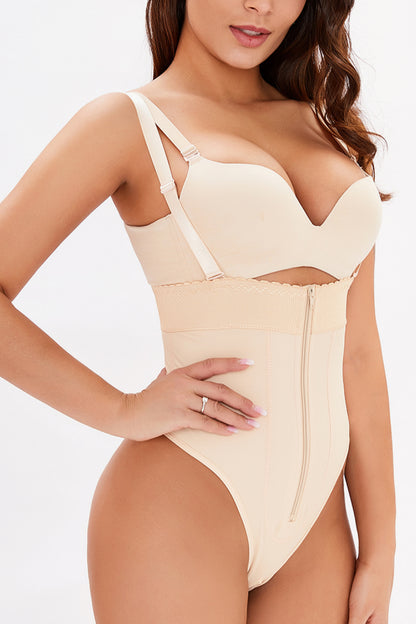 Adjustable Strap Zip-Up | Shaping Bodysuit