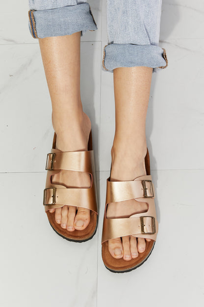 Double-Banded Gold | Slide Sandal