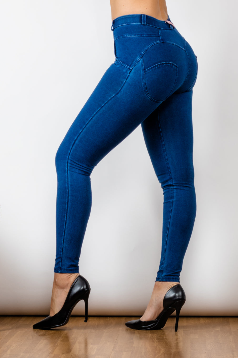 Comfy Huggers Blue Buttoned Skinny | Jeans