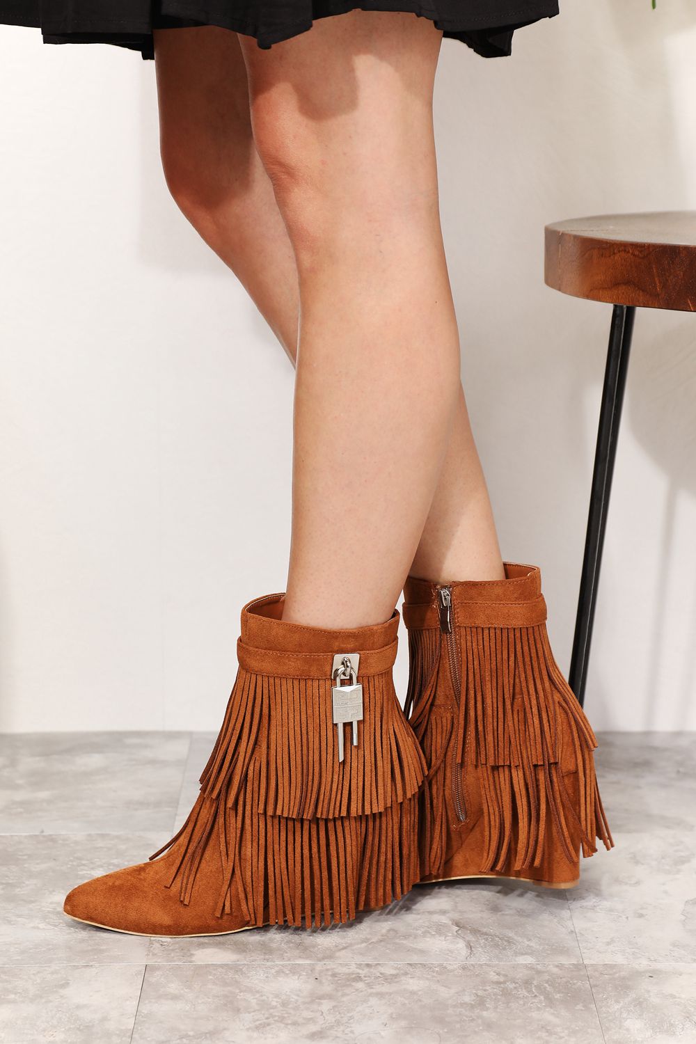 Tassel Wedge Heel Ankle | Booties