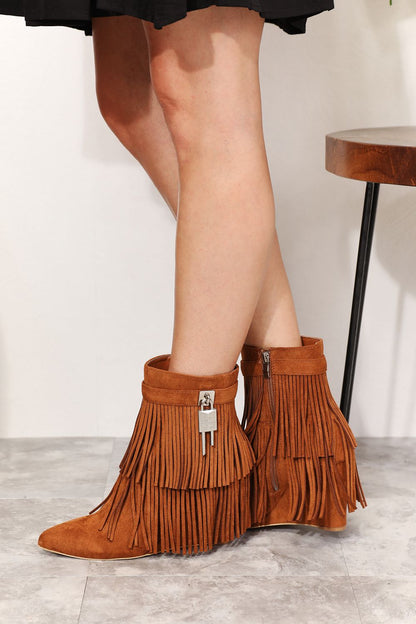 Tassel Wedge Heel Ankle | Booties