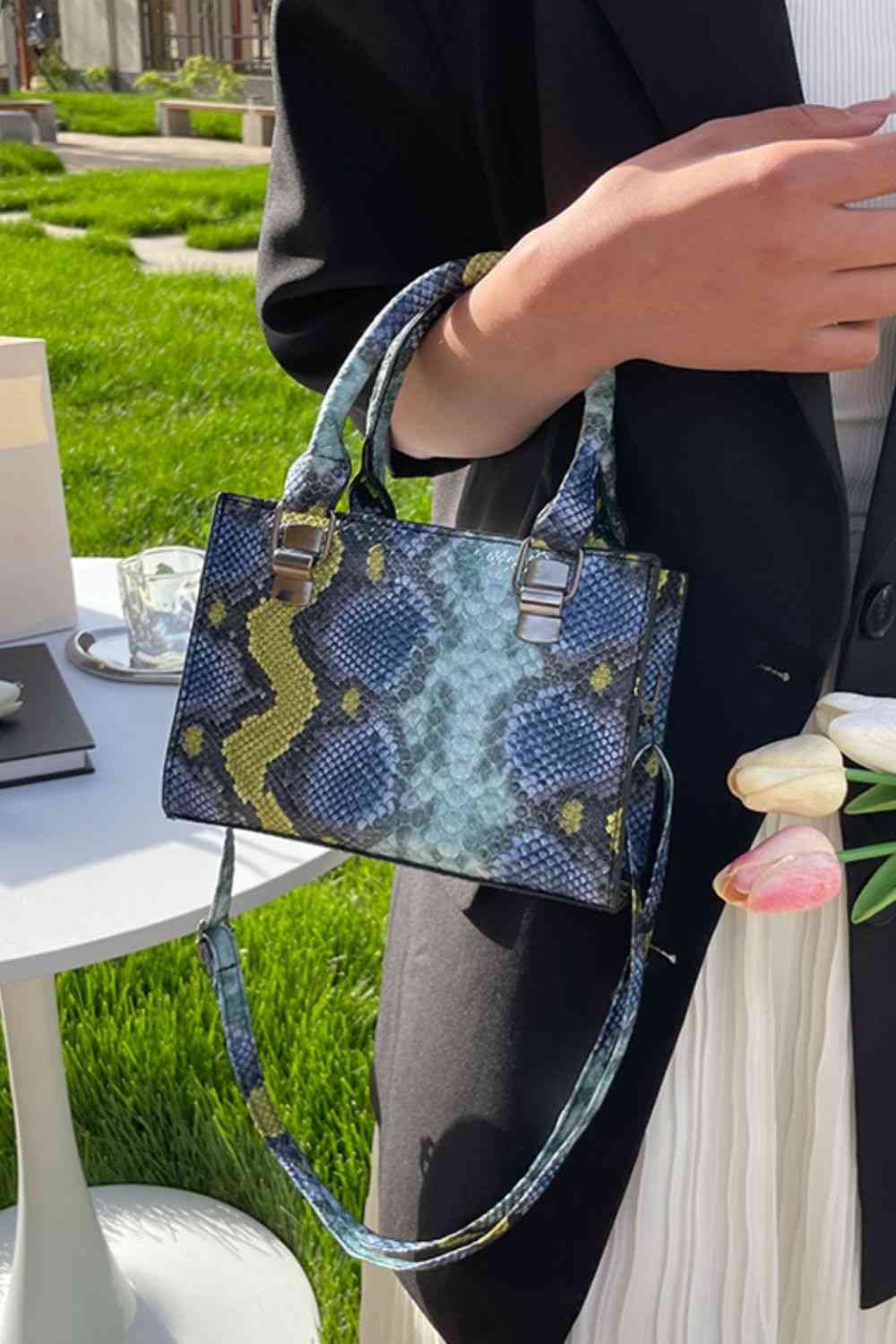 Snakeskin Print Vegan Leather | Handbag