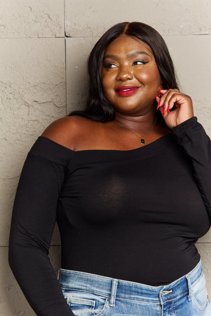 Asymmetrical Neck Long Sleeve | Top