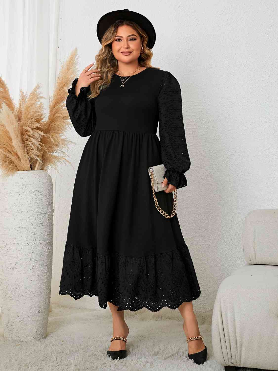 Flounce Sleeve Lace Detail | Dress