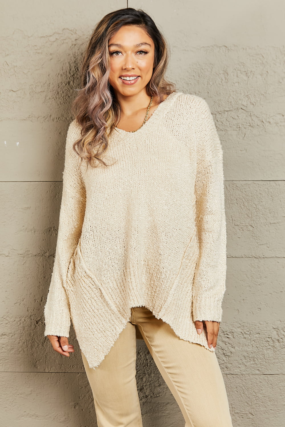 Draped Detail Knit | Sweater