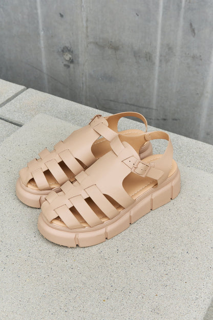Tan Platform Cage Stap | Sandals
