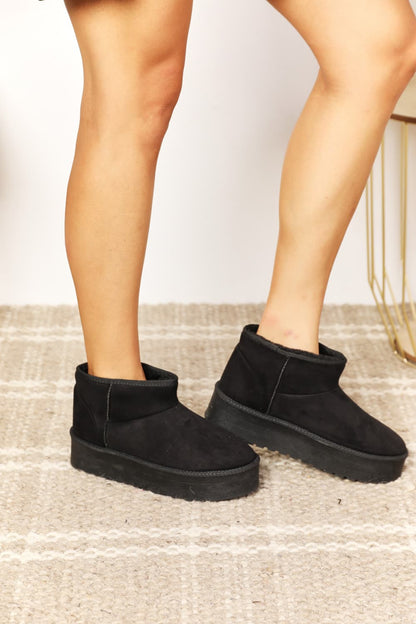 Fleece Lined Chunky Platform Mini | Boots