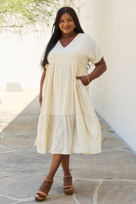 Cream Kimono Sleeve Midi | Dress