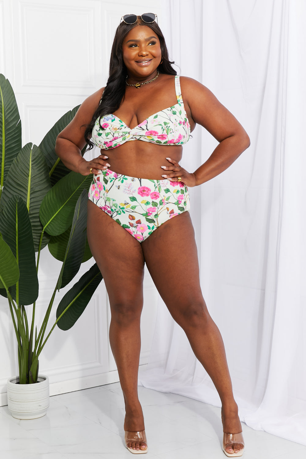 Creamy Floral Twist High-Rise | Bikini