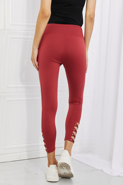 Ankle Cutout in Brick Red Active | Leggings