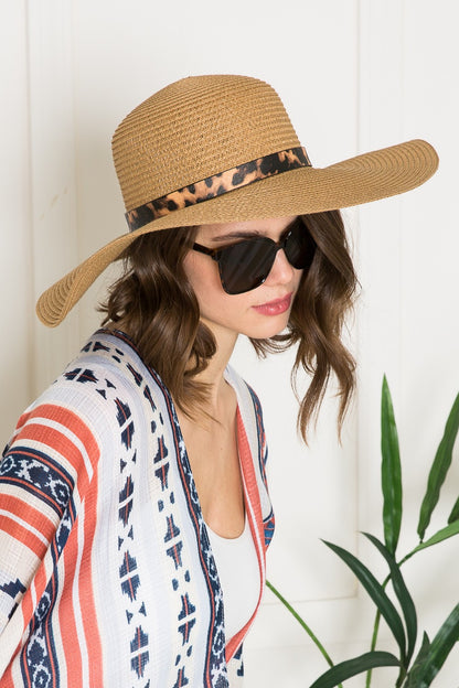 Beige + Leopard Belt | Sunhat