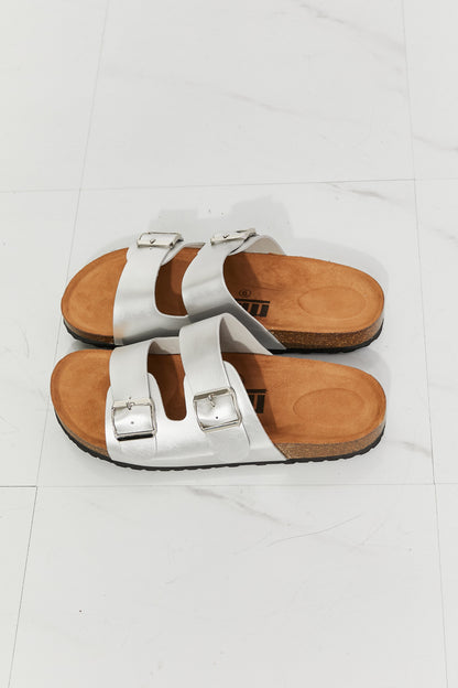 Double-Banded Slver | Slide Sandal