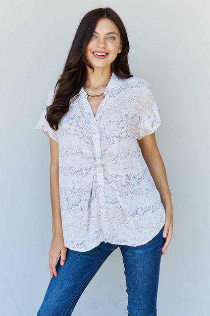 Floral Paisley Printeded Twist Tunic | Top