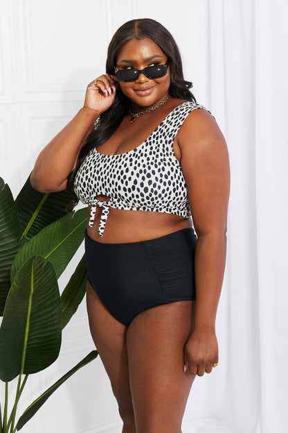 Spotty Crop Top and Ruched Bottoms | Swimwear Set