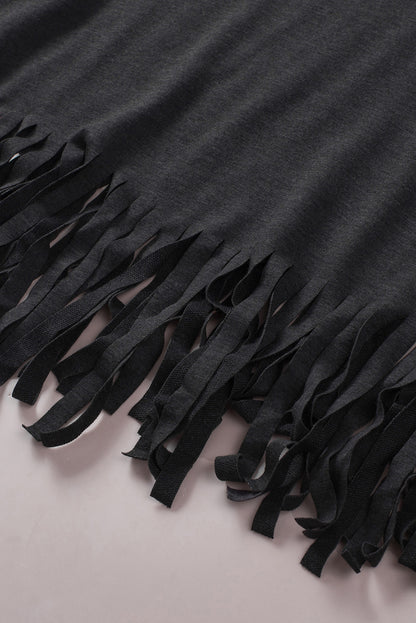 V-Neck Fringe Hem | T-Shirt