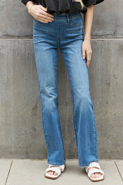 High Waist Pull On Slim Bootcut | Jeans