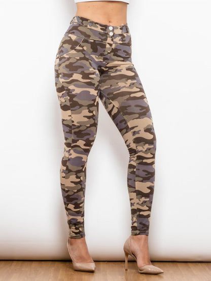 Buttoned  Camo | Leggings