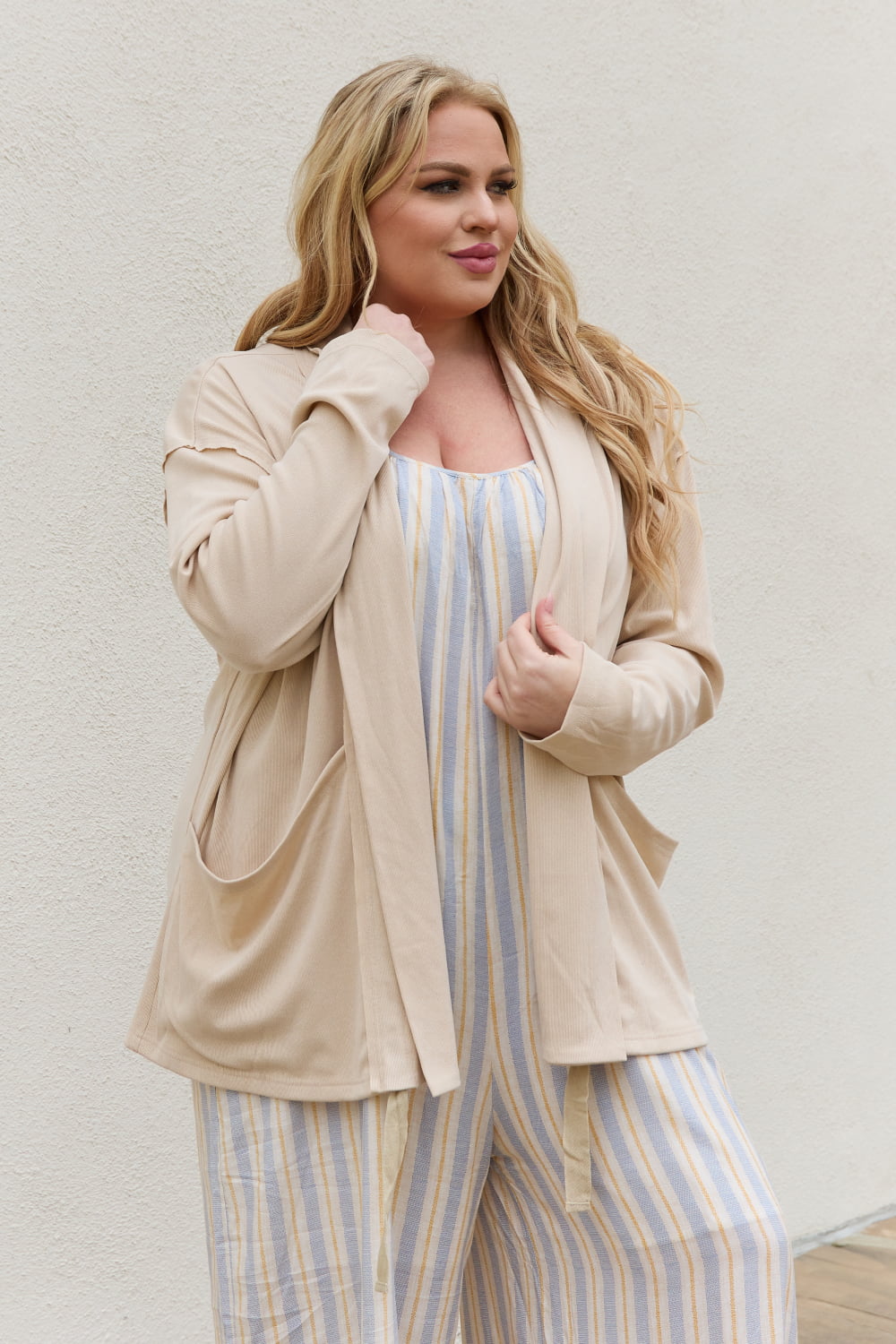 Soft Ribbed Open Front | Cardigan