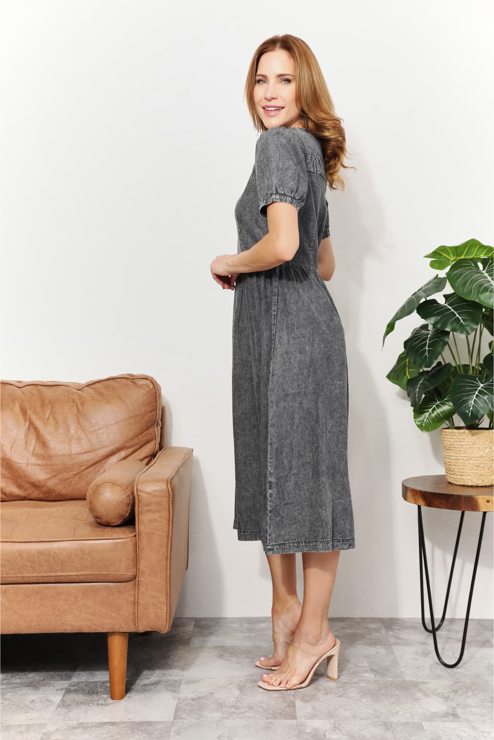 Washed Chambray Midi | Dress