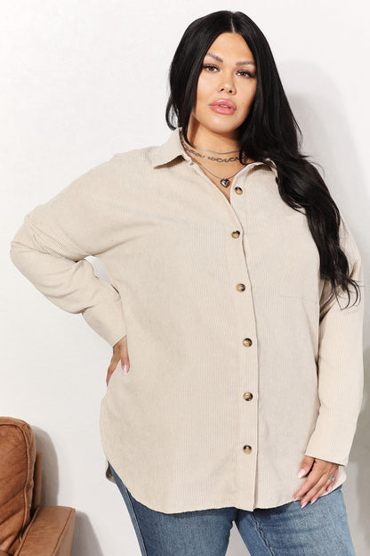 Button-Down Corduroy Tunic | Shirt